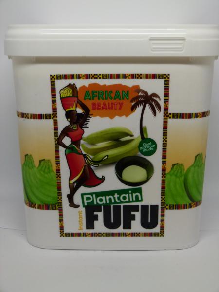 African Beauty Plantain Fufu, Eimer mit 4kg Nettogewicht